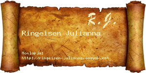 Ringeisen Julianna névjegykártya